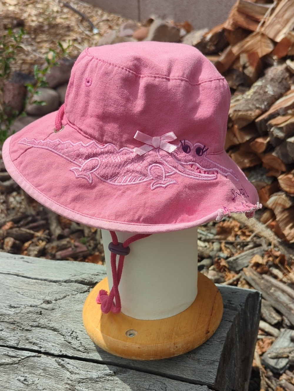 Wallaroo Kids Lids Pink Crocodile Bucket Hat, 2-4yrs